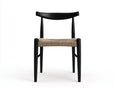 Chaise de salle à manger 50×52×82 cm – bois noir – assise tressée style contemporain