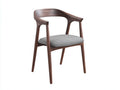 Chaise de salle à manger en bois et tissu 56×54×76 cm - bois/gris - style contemporain
