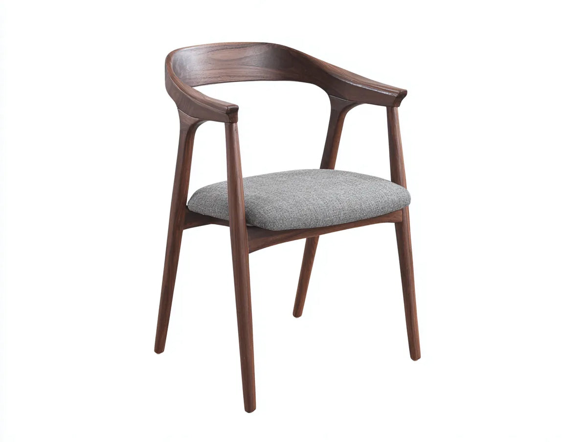 Chaise de salle à manger en bois et tissu 56×54×76 cm - bois/gris - style contemporain