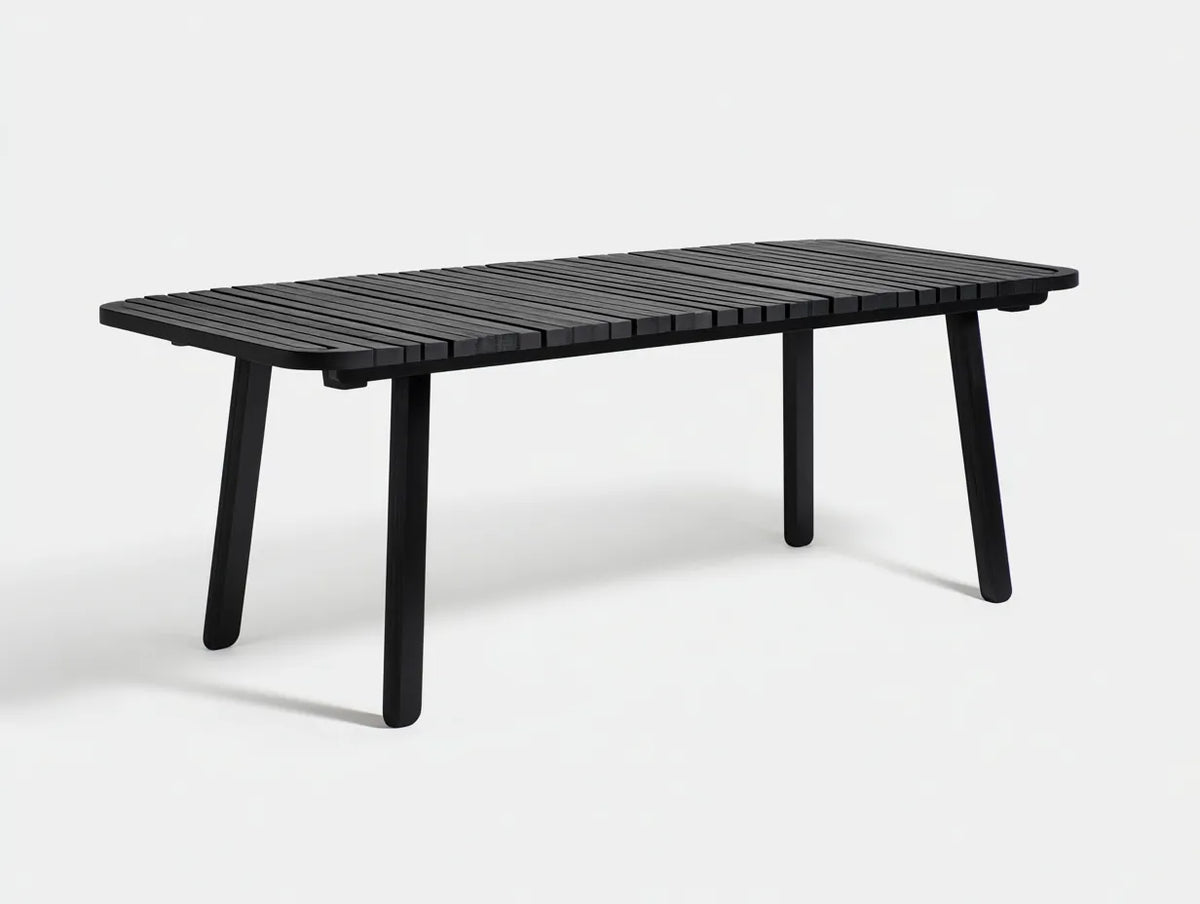 Table à manger extérieure en bois 180×90×75 cm - noir - balcon style contemporain