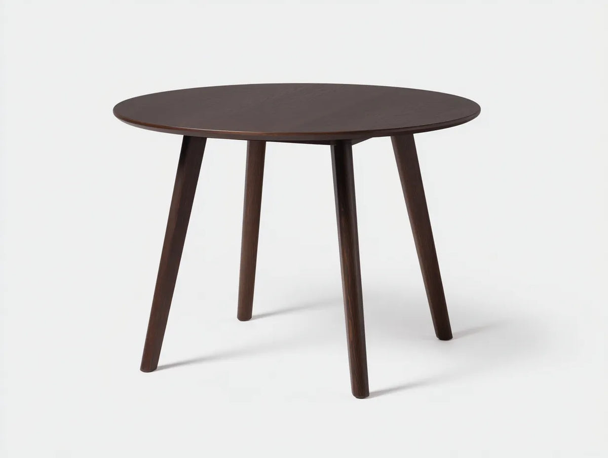 Table à manger ronde en bois 120×120×75 cm - brun - style contemporain
