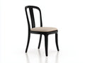 Chaise de salle à manger 46×54×86 cm - bois noir et tissu beige - design élégant pour salle à manger