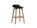 Barhocker-Holz-Metall-48×42×78 cm-Natur/Schwarz-geschwungener Sattelsitz für Hausbar