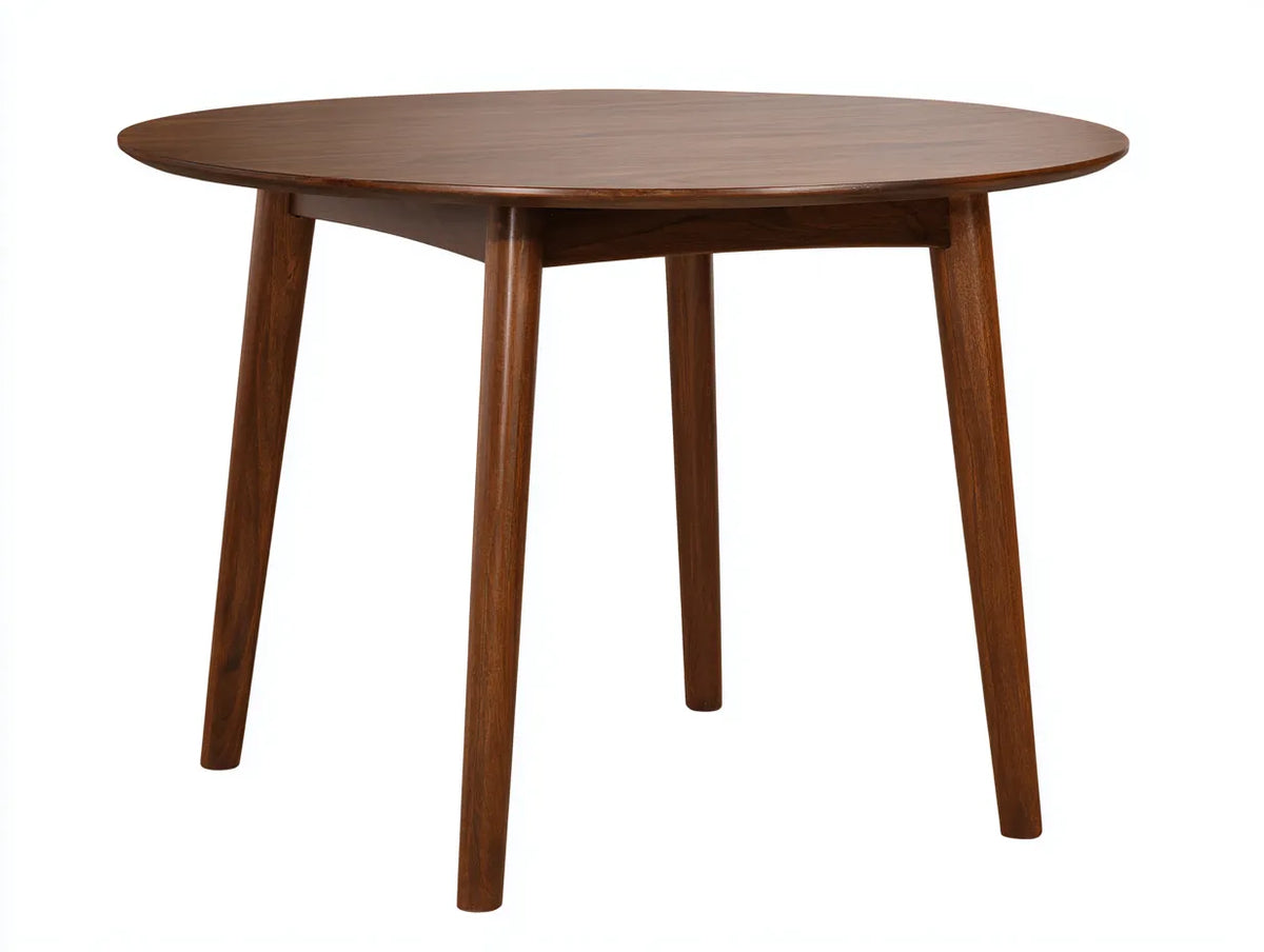 Table à manger ronde en bois 120×120×75 cm - marron - esprit rétro chaleureux
