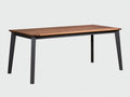 Table à manger rectangulaire bois et métal 200×90×75 cm - brun anthracite - style contemporain