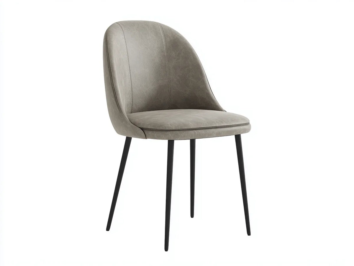 Chaise de salle à manger en tissu 50×58×84 cm - gris/noir - confort contemporain