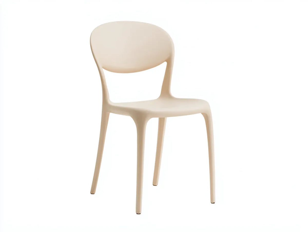 Chaise d'extérieur en plastique 47×52×80 cm - beige - balcon style minimaliste