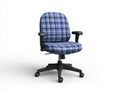Computerstuhl aus Webstoff 68×67×96–106 cm – Blau kariert Schwarz – Wippfunktion fürs Arbeitszimmer