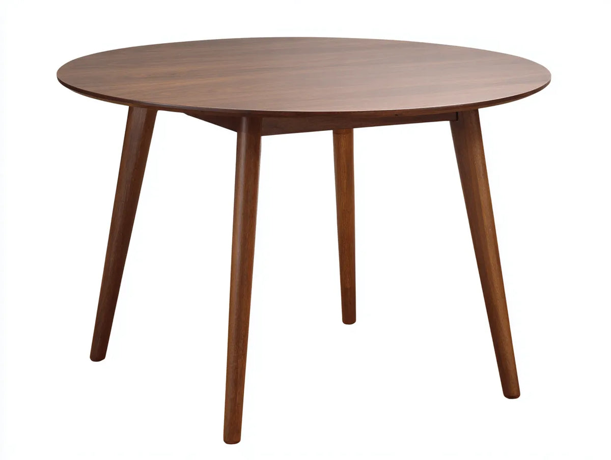 Table à manger ronde en bois 115×115×75 cm - brun - style scandinave épuré