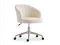 Computerstuhl-Lederoptik-Metall-64×67×104 cm-Cognacbraun/Silber-modernes Rollendesign fürs Arbeitszimmer