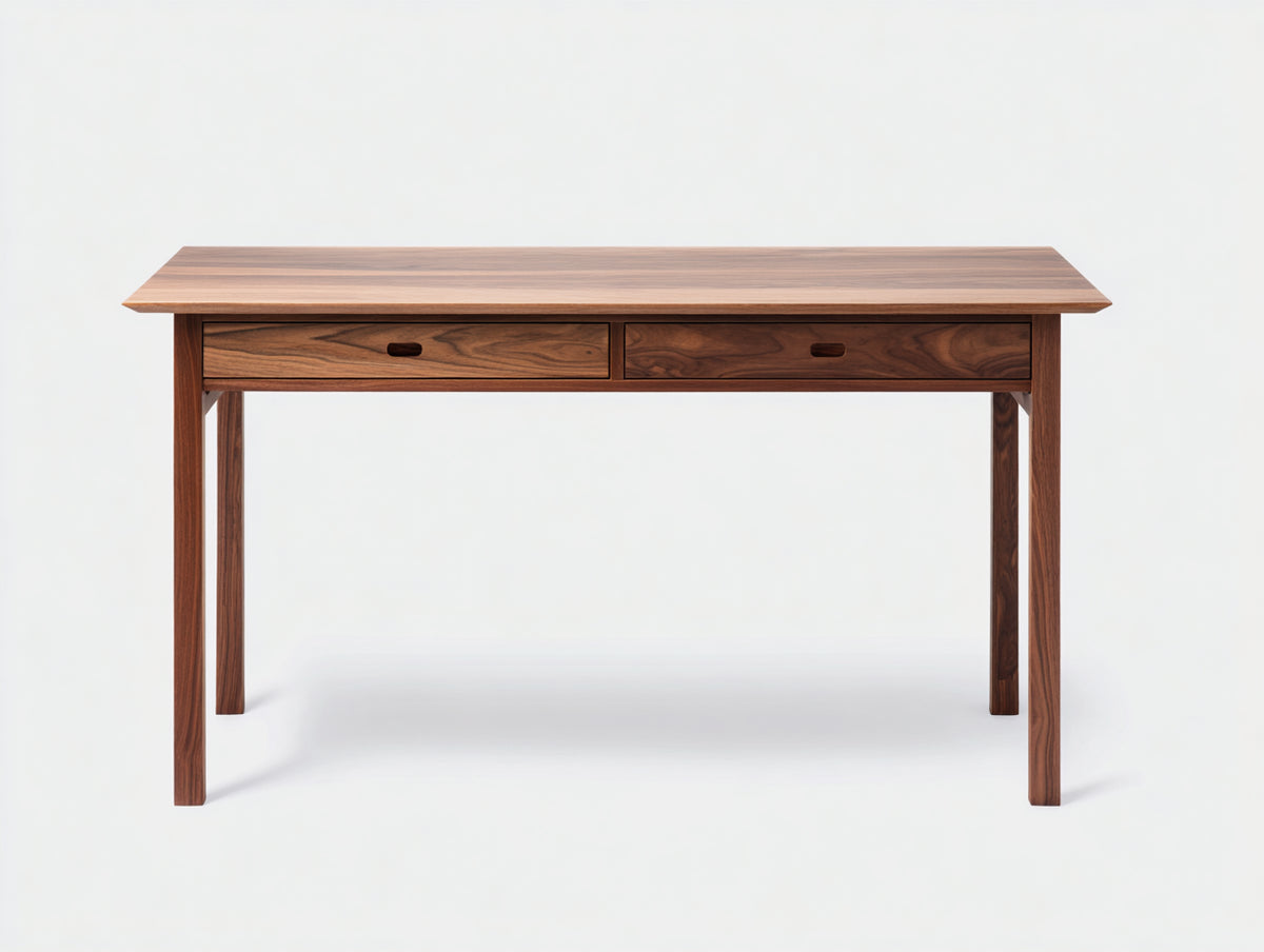 Schreibtisch-Holz-140×60×76 cm-Walnussbraun-klassisches Arbeitsdesign fürs Arbeitszimmer