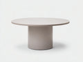 Table à manger extérieure ronde en métal 110×110×75 cm - gris clair - piètement central