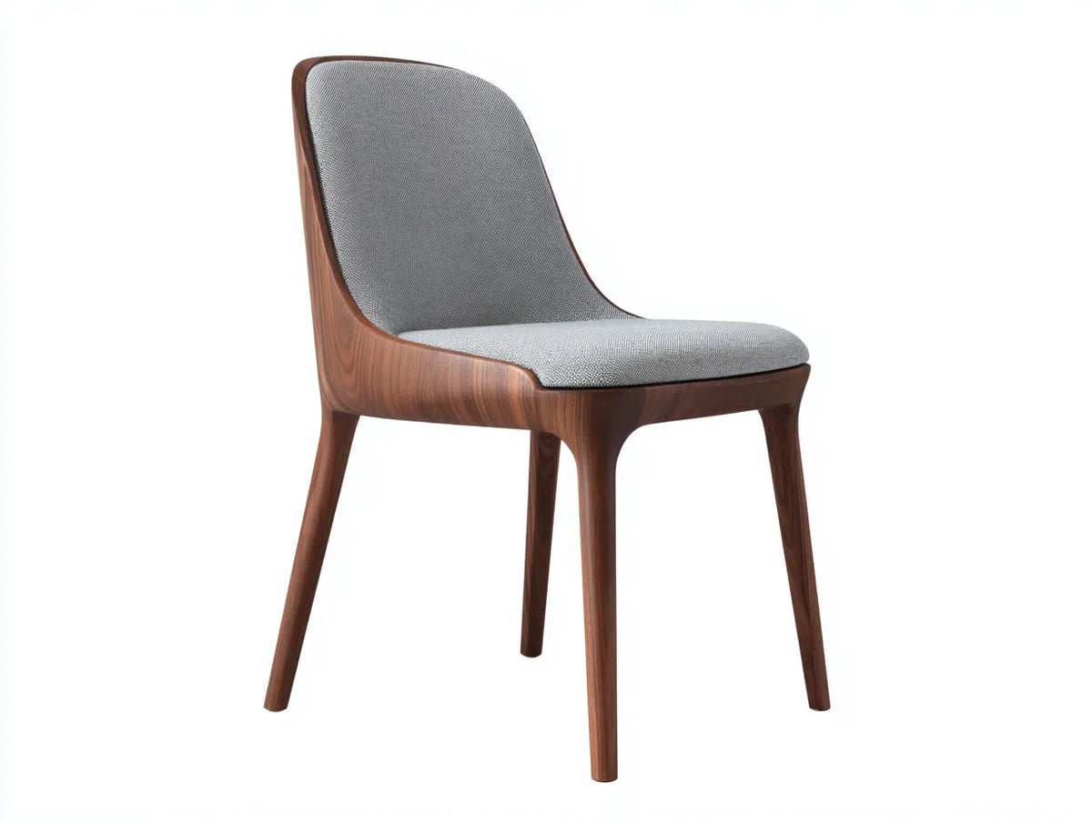 Chaise de salle à manger en bois 50×56×86 cm - marron gris - assise rembourrée contemporaine