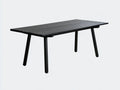 Table à manger extérieure en bois 180×90×75 cm - noir - plateau à lattes