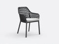 Chaise d'extérieur en aluminium et corde tressée 57×61×84 cm - gris foncé et blanc - avec accoudoirs