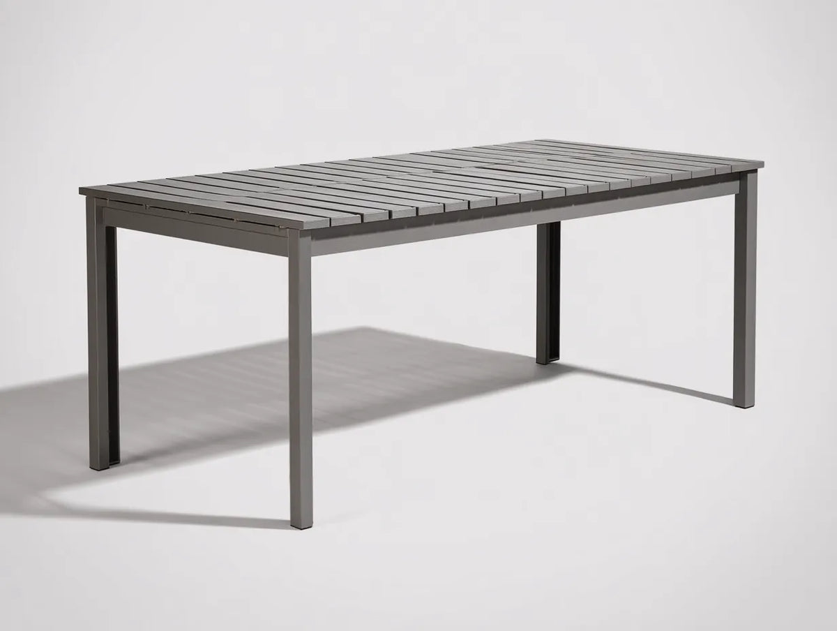 Table à manger extérieure en métal 180×90×75 cm - gris - style contemporain