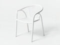Chaise d'extérieur en plastique 58×58×82 cm - blanc - balcon style contemporain