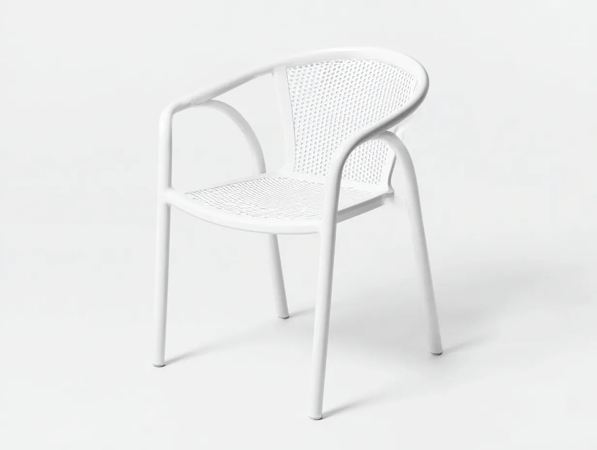Chaise d'extérieur en plastique 58×58×82 cm - blanc - balcon style contemporain