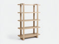 Bücherregal-Holz-82×32×172 cm-Natur-fünf offene Böden mit Quadratpfosten fürs Arbeitszimmer