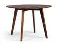 Table à manger ronde en bois 115×115×75 cm - marron foncé - style organique