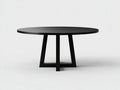 Table à manger extérieure ronde en bois 100×100×75 cm - noir - style contemporain