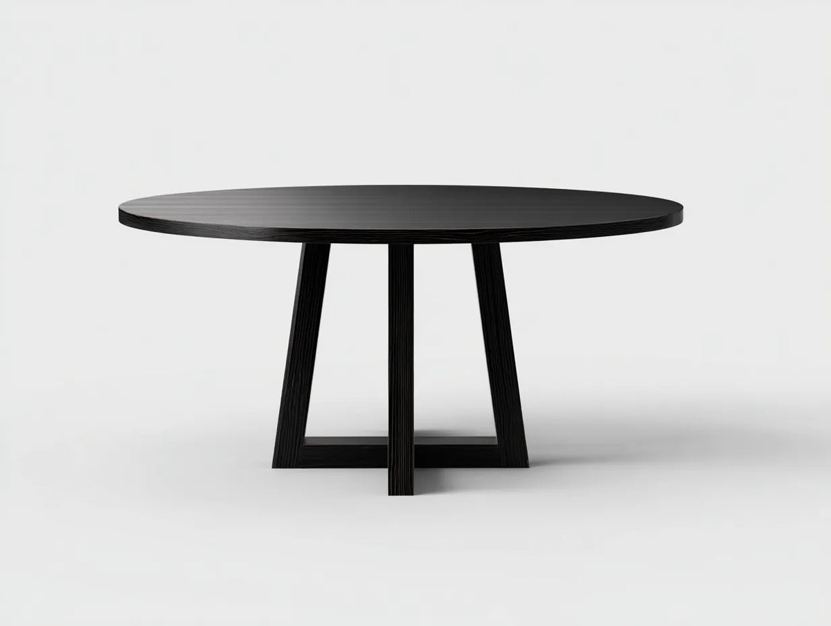 Table à manger extérieure ronde en bois 100×100×75 cm - noir - style contemporain