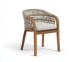 Chaise d'extérieur en bois et tressage 58×60×80 cm - bois/beige - balcon style naturel