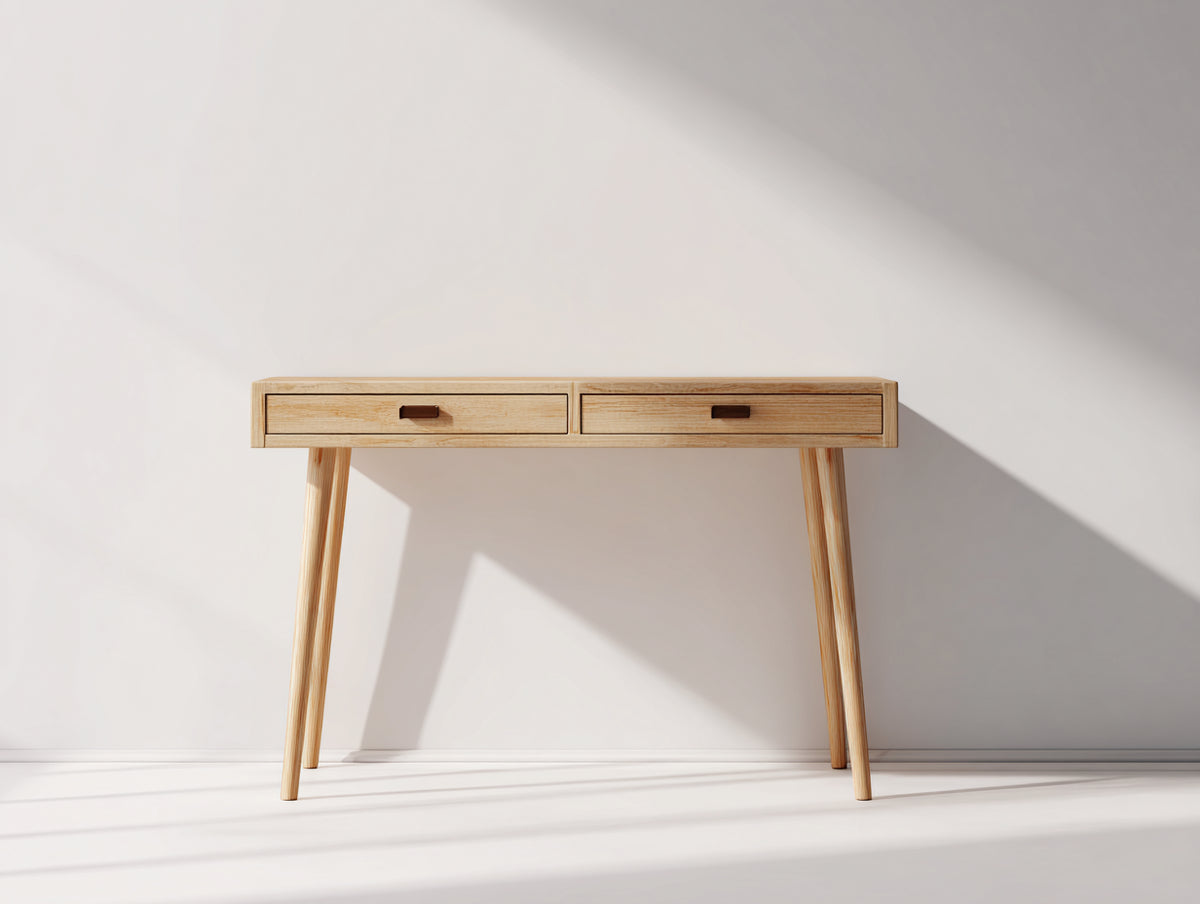 Schreibtisch-Holz-120×50×76 cm-Natur-minimalistisches Design fürs Arbeitszimmer