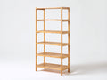 Bücherregal-Holz-82×35×181 cm-Natur-offenes Lamellendesign fürs Arbeitszimmer