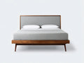 Lit double en bois 216×168×112 cm - marron - style épuré avec tête de lit pleine