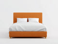 Lit double tapissé 210×170×110 cm - orange - tête de lit rembourrée