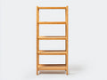 Bücherregal-Holz-64×32×182 cm-Honignatur-schlankes Lamellendesign fürs Arbeitszimmer