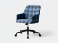 Computerstuhl mit Stoffbezug 64×62×82 cm – Dunkelgrün/Schwarz – Schalenform mit Armlehnen für das Arbeitszimmer